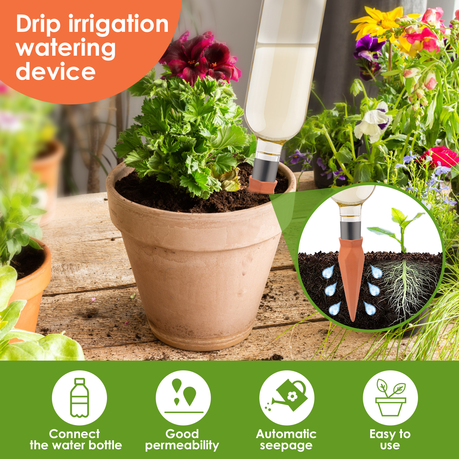 8Pcs Self Watering Stakes Red  - đánh giá và giá Self Watering Insert