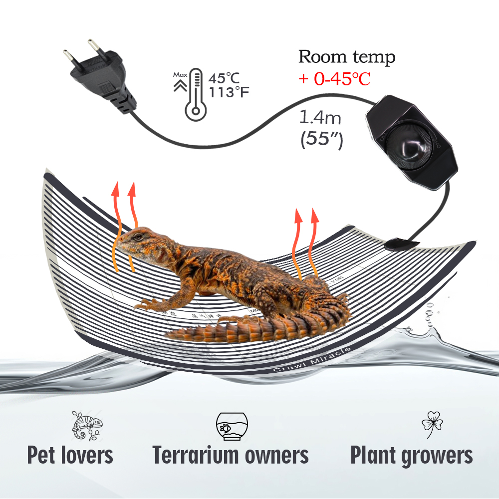 5W 15W 25W 35W Graphene Reptil - đánh giá và giá Heat Mat Seedling