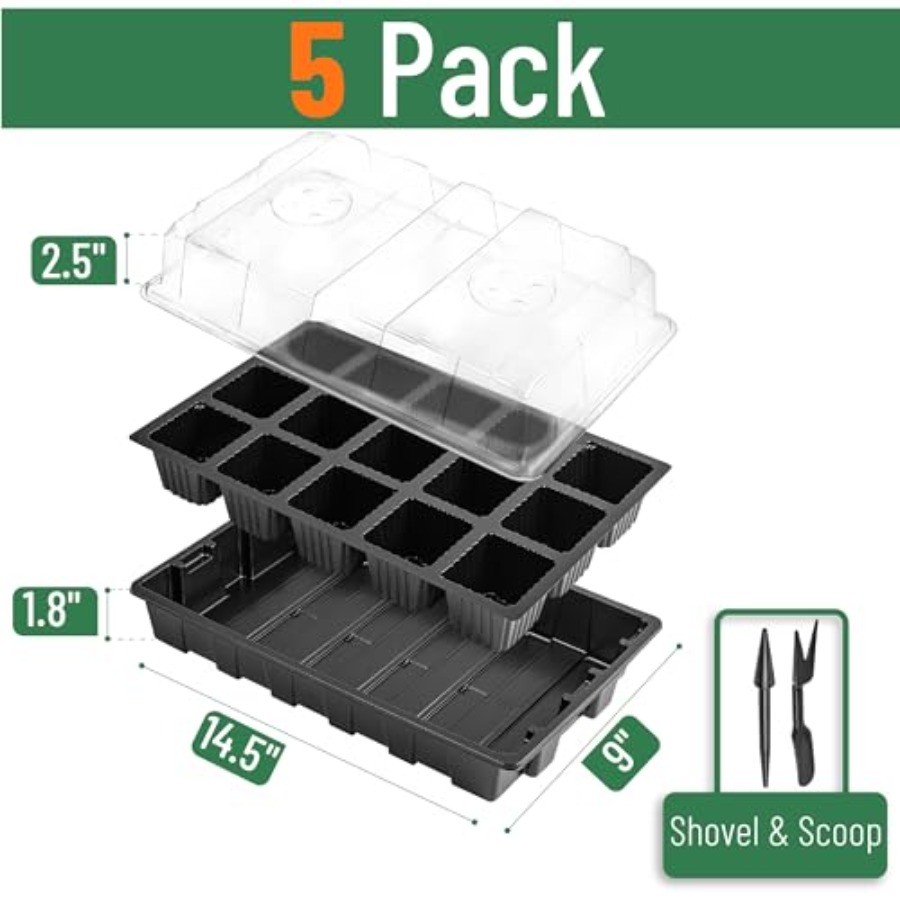 5-Set Seed Starter Tray Kits D - đánh giá và giá Humidity Dome Kit